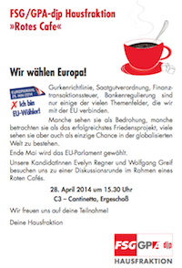 Rotes Cafe-EU-Wahl - Einladung